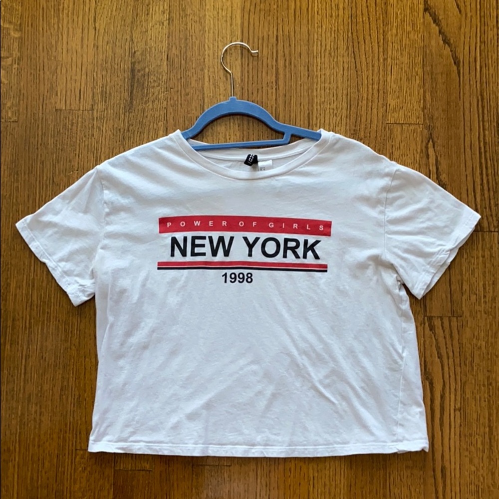 White Cropped New York Shirt